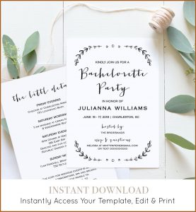 Bachelorette Party Itinerary Template Download