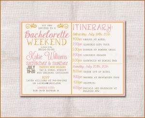 Bachelorette Weekend Itinerary Template Free