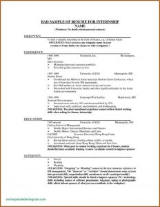 Bad Resume Examples Printable