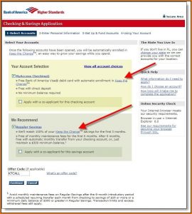 Bank Of America Application Job