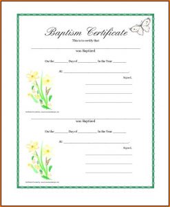 Baptism Certificate Template Free