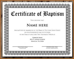 Baptism Certificate Templates
