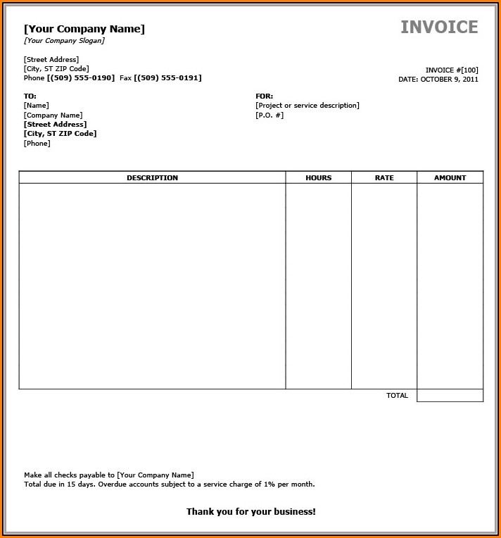 Basic Invoice Template Download Free