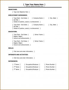 Basic Resume Template Examples