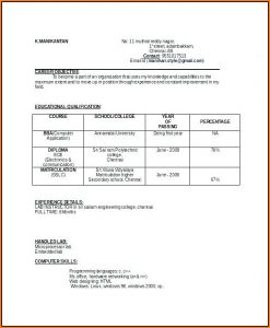 Best Resume Format Download For Fresher Doc