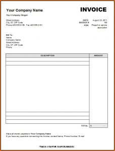 Blank Invoice Form Free