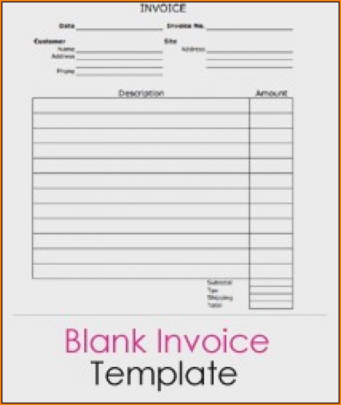 Blank Invoice Format