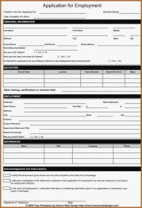 Blank Job Application Forms Printable Uk