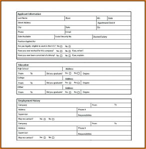 Blank Job Applications To Print