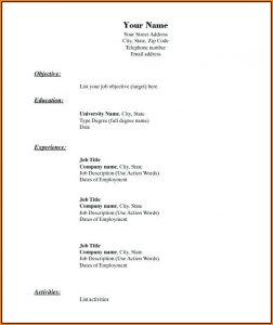 Blank Resume Examples Free
