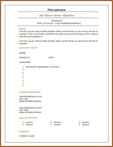 Blank Resume Template Free Download