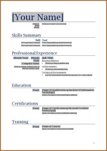 Blank Resume Templates For Free To Fill In