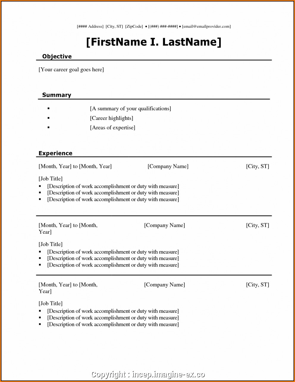 Blank Resume Templates For Microsoft Word