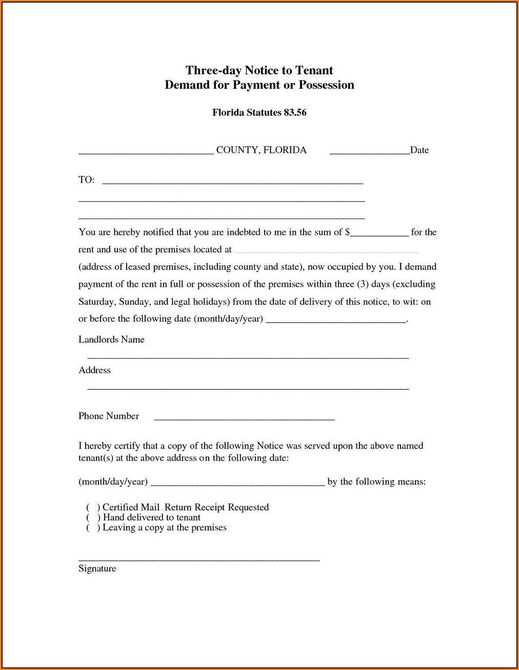 California 3 Day Eviction Notice Form Pdf