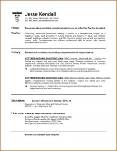 Cna Resume Template