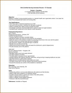 Cna Resume Template No Experience
