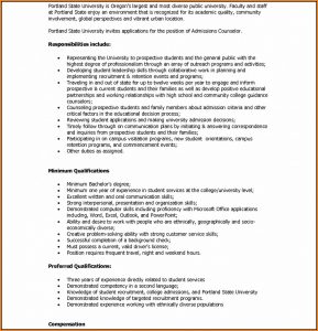 College Admissions Counselor Cover Letter No Experience