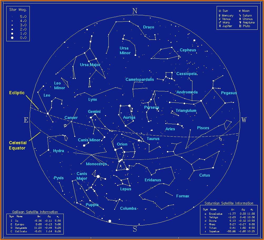 Constellations Map Northern Hemisphere