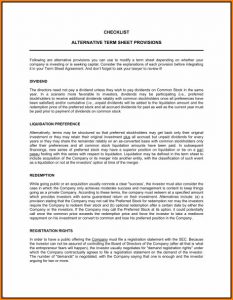 Contract Term Sheet Template