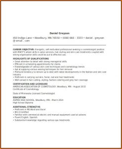 Cosmetology Resume Templates Free