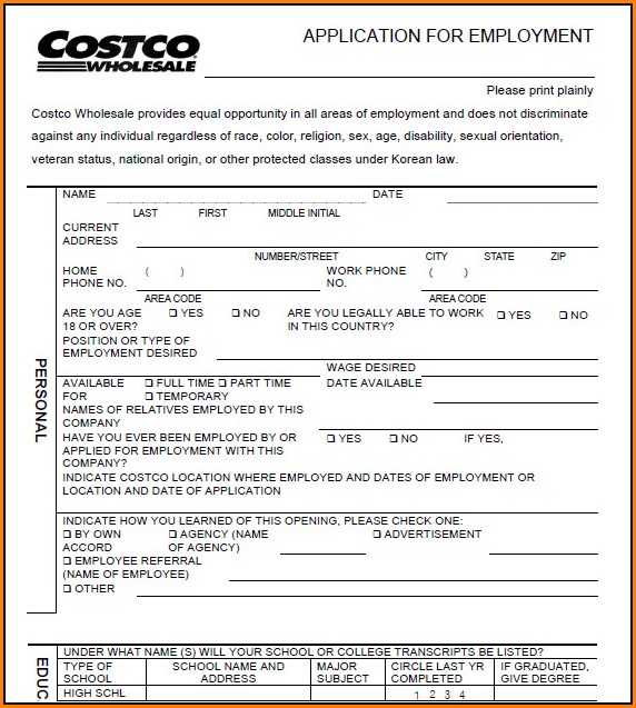 Costco Job Application Canada