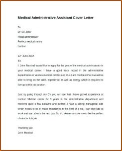 Cover Letter Template For Medical Office Assistant