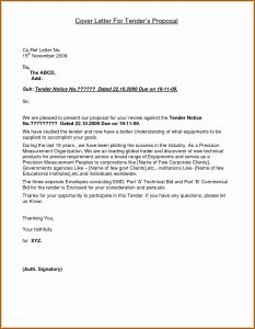Covering Letter For Tender Proposal