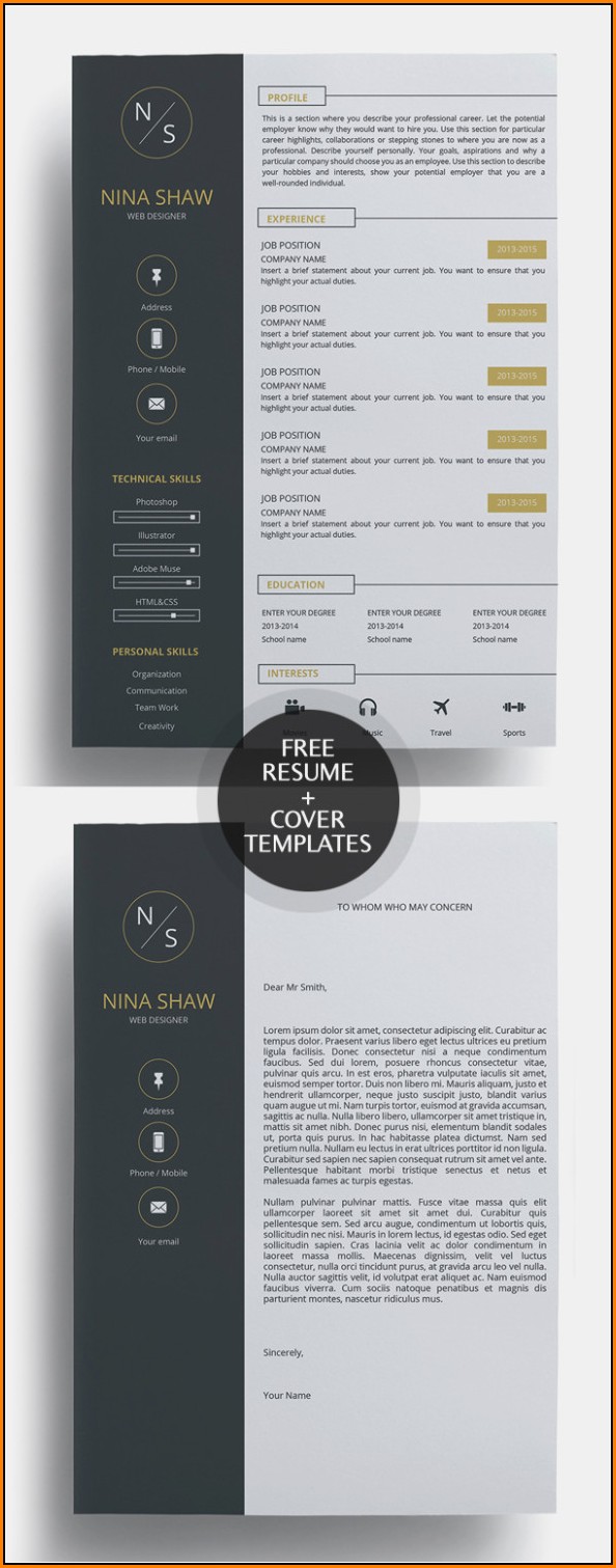 Creative Resume And Cover Letter Templates