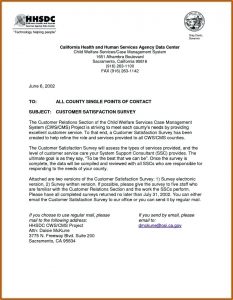 Customer Satisfaction Survey Cover Letter