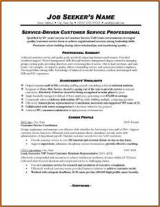 Customer Service Resume Template Free