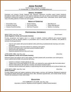 Dental Hygiene Resume Templates