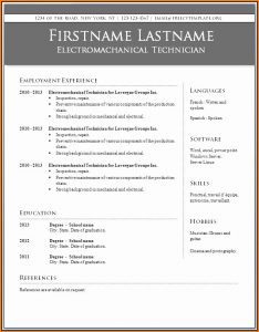 Downloadable Resume Template Free