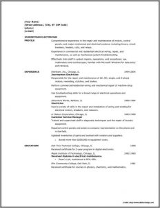 Electrician Resume Template Australia