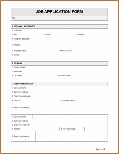 Employee Application Form Template Free