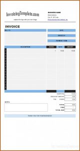 Excel Invoice Template With Automatic Invoice Numbering Free Download
