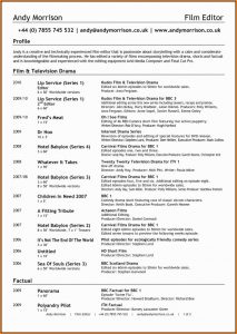 Film Editor Resume Template