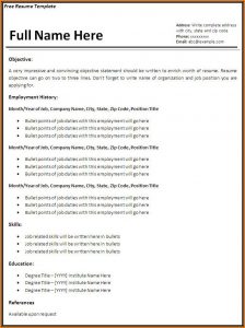 Free Basic Resume Templates Download