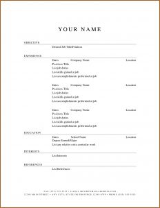Free Blank Resume Templates For Microsoft Word