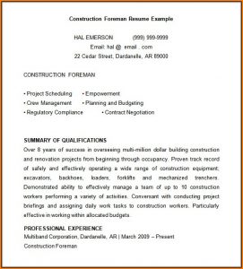 Free Construction Resume Templates