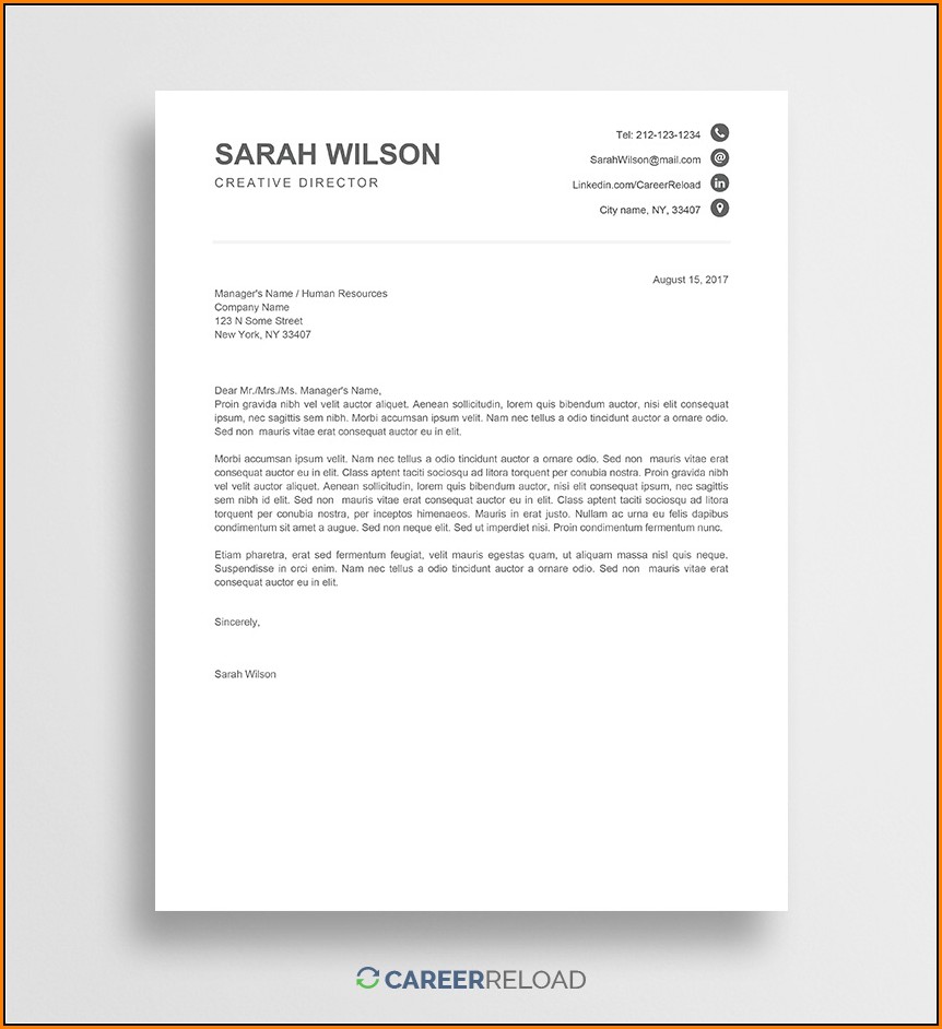 Free Cover Letter Templates Word