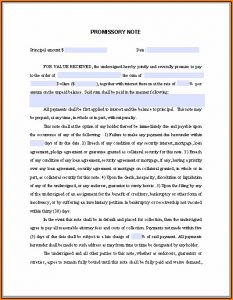 Free Fillable Promissory Note Template