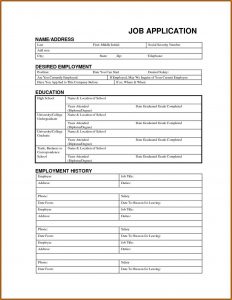 Free Job Application Form Template Word
