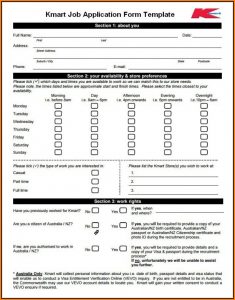 Free Job Application Template Word