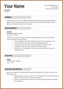 Free Job Resume Templates