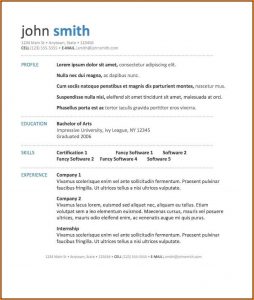 Free Microsoft Resume Templates 2018