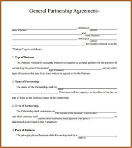 Free Partnership Agreement Form Pdf