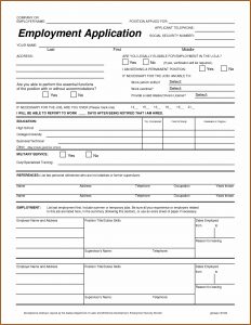 Free Printable Blank Job Application Forms