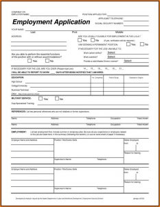 Free Printable Blank Job Applications Forms