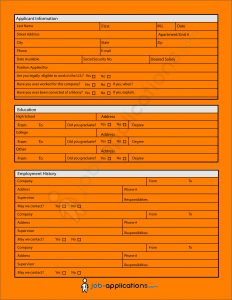 Free Printable Generic Employment Application