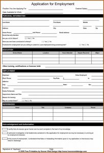 Free Printable Job Application Templates